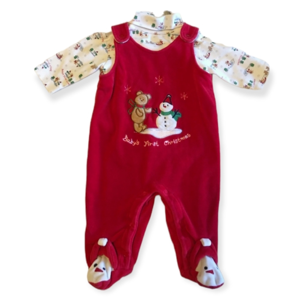 Baby’s First Christmas Holiday 2pc. Outfit 3/6M